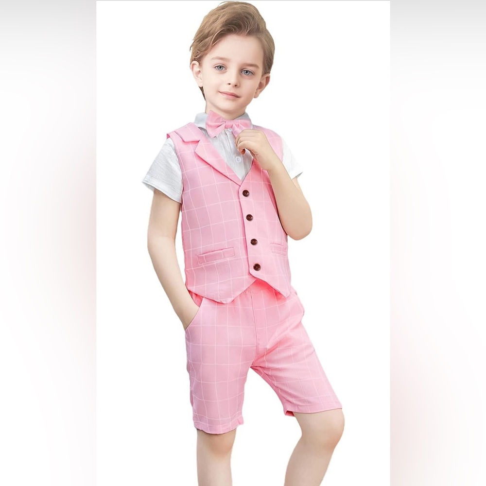Yilaku NIP🏷️Boys👦🏻3 Piece Formal Shorts🩳Suit Sz 6-7yr